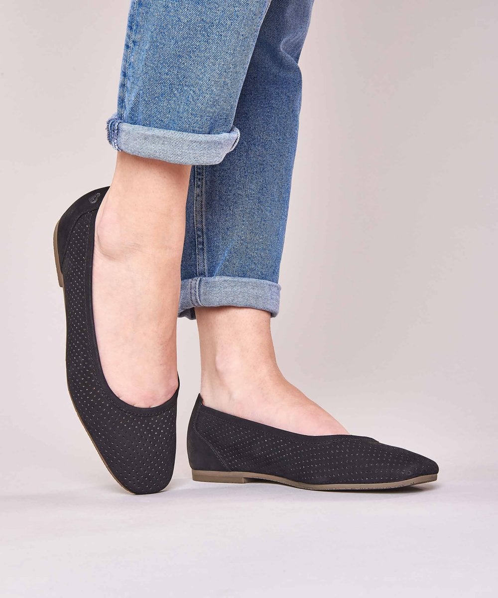 Moshulu – Nubuck Mesh Ballet Pumps – £59.00